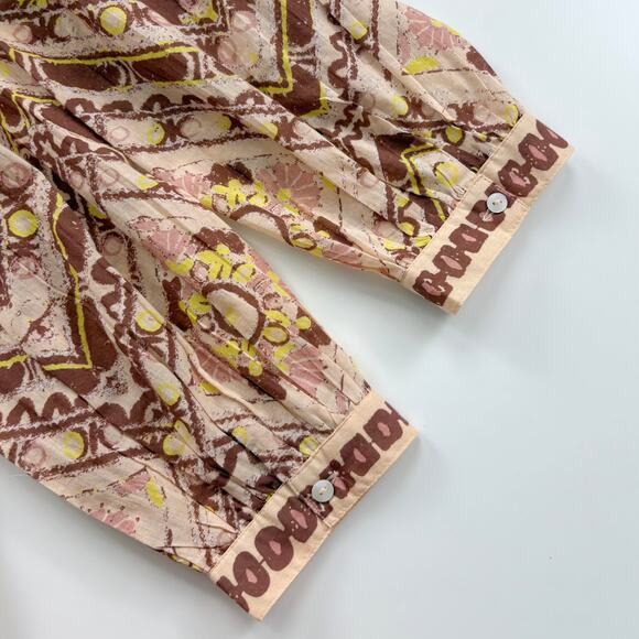 Cleobella Gina Blouse Geo Print Size Small Boho Organic Cotton Statement Casual - Picture 6 of 12